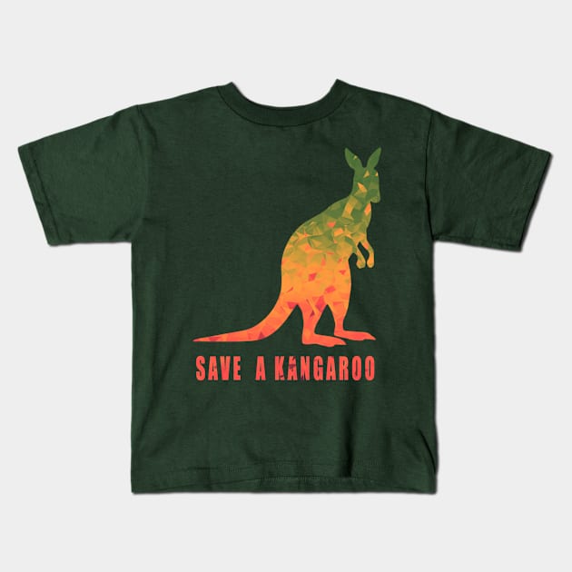 Save A Kangaroo Animal Lovers Support Australia Kids T-Shirt by Creativefamz